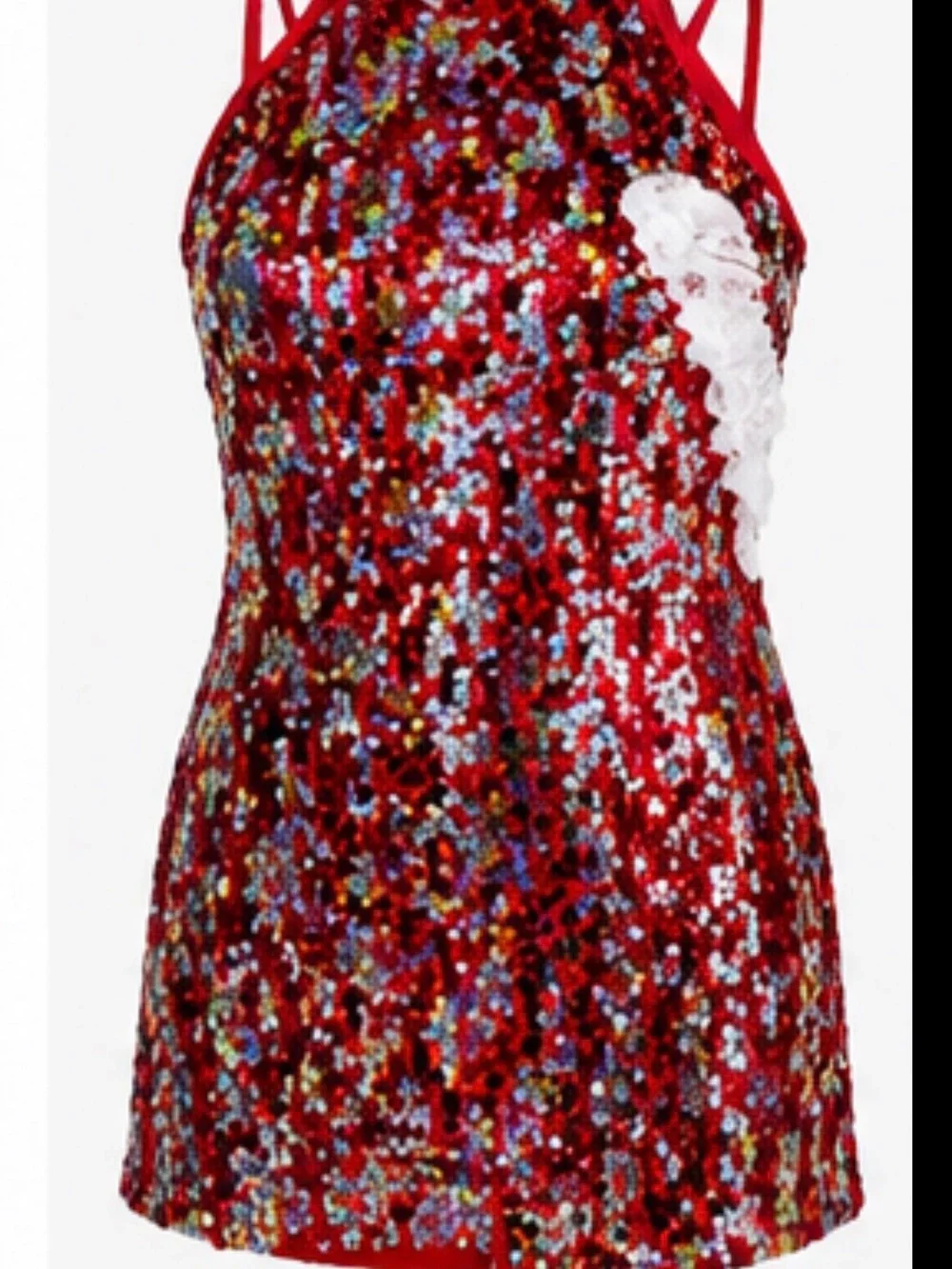 3 Red Sequin Competition Stage Dance Costume Bundle CXL/AXS